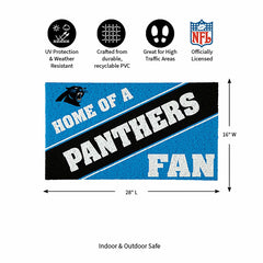 Carolina Panthers, PVC Mat COLOR, Home of a Fan, NFL
