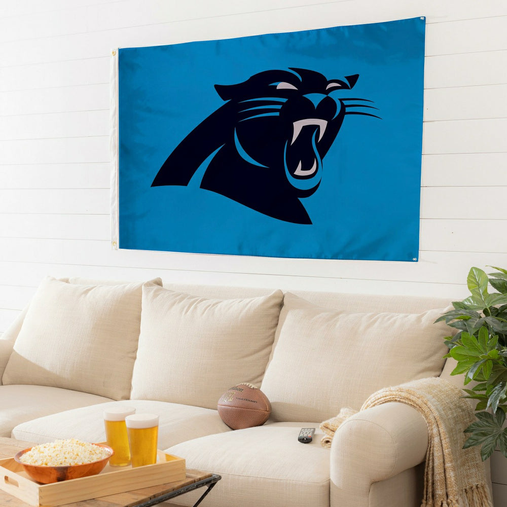 Carolina Panthers Single Sided Flag w/ 2 Grommets, 3'x5', NFL, Home
