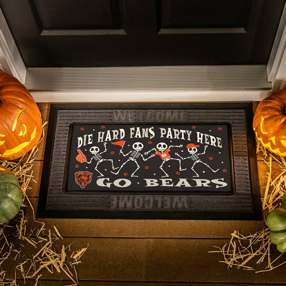 Chicago Bears Flocked Coir Halloween Sassafras Switch Mat, 22"x10", NFL