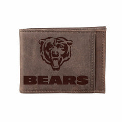 Front Pocket Wallet w/ RFID Blocking, Chicago Bears, Brown, NFL, Home