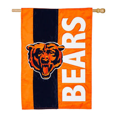 Double-Sided Embellished NFL Team Pride Applique House Flag, Chicago B, NFL