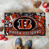 Cincinnati Bengals Holiday PVC Mat, 28"x16", NFL