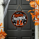 Cincinnati Bengals Halloween Round Door Décor with Hanging Rope, 18x18, NFL, Home