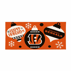 Cincinnati Bengals Holiday Flocked Coir Sassafras Switch Mat, 22"x10", NFL