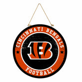 Cincinnati Bengals Round Door Décor with Hanging Rope, 18x18, NFL, Home