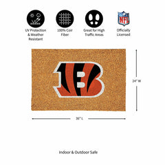 Cincinnati Bengals Large Full Color Coir Mat, 36"x24", NFL