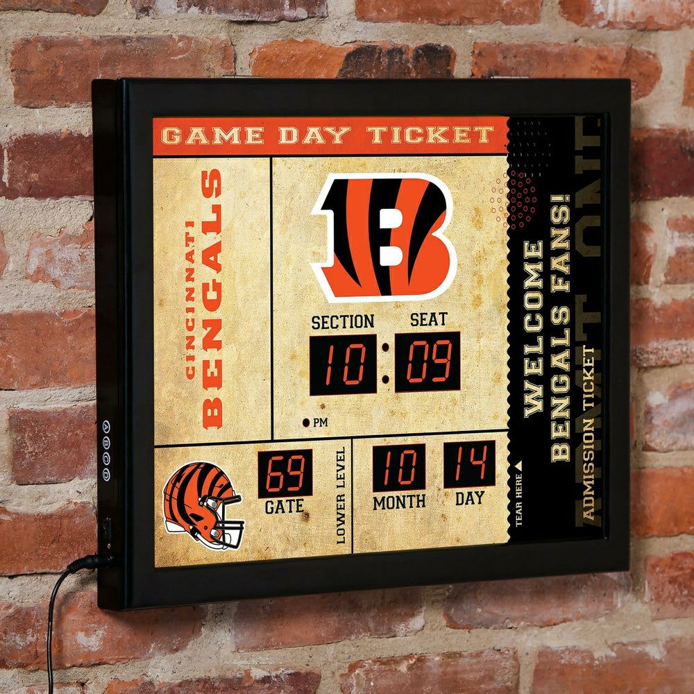 Scoreboard Wall Clock, Cincinnati Bengals, NFL, Home