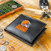 Cleveland Browns Black Bi-Fold Embroidered Wallet w/ RFID Blocking, NFL, Home