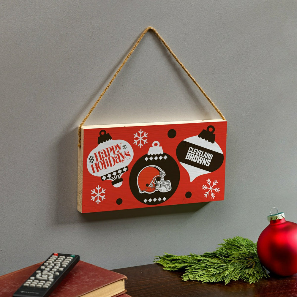 Cleveland Browns Holiday Wood Wall Sign, 6x11, NFL, Home