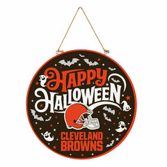 Cleveland Browns Halloween Round Door Décor with Hanging Rope, 18x18, NFL, Home