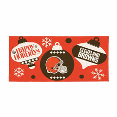 Cleveland Browns Holiday Flocked Coir Sassafras Switch Mat, 22"x10", NFL