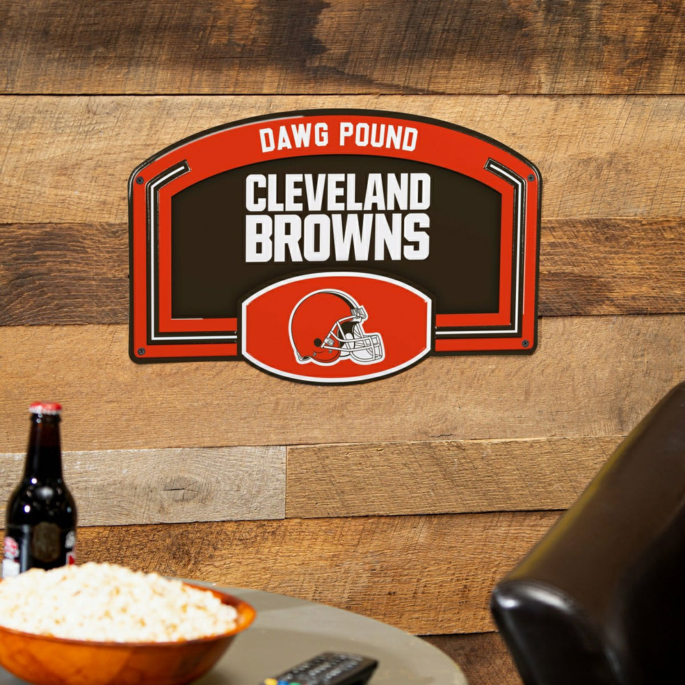 Cleveland Browns USA Embossed Steel Wall Sign, 11" x 17", NFL, Home