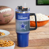 40oz Stainless Steel Canyon Cup w/ Straw, Dallas Cowboys, NFL, Home