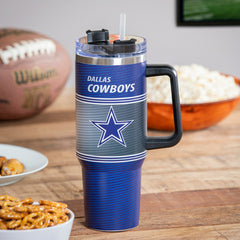 40oz Stainless Steel Canyon Cup w/ Straw, Dallas Cowboys, NFL, Home