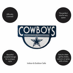 NFL Shaped Coir Door Mat, Cowboys, NFL
