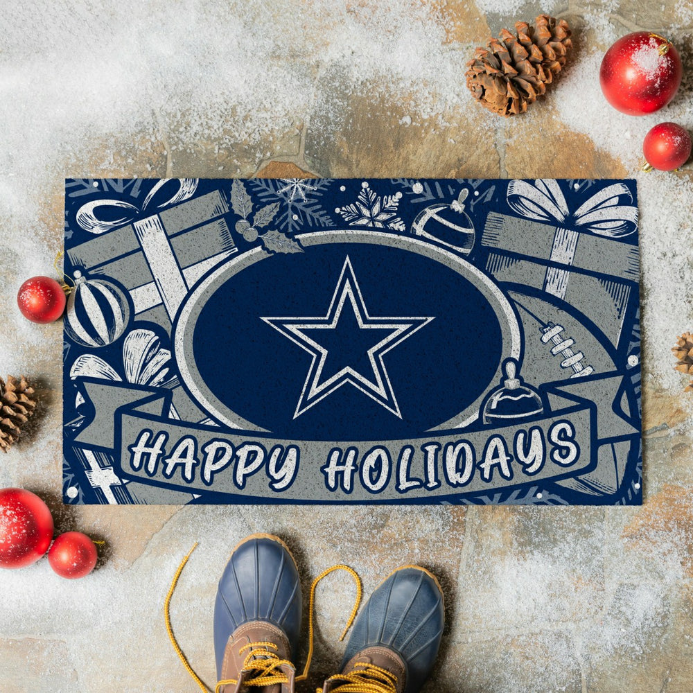 Dallas Cowboys Holiday PVC Mat, 28"x16", NFL