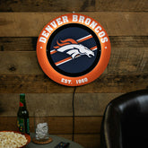 Denver Broncos, Metal Lite, Round, NFL
