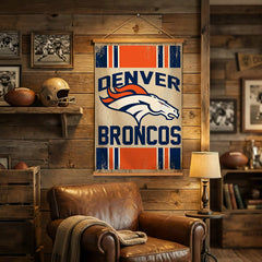 Denver Broncos, Canvas Wall Tapestry, Medium, 36x24, NFL, Home