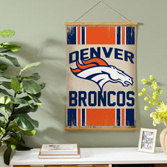 Denver Broncos, Canvas Wall Tapestry, Medium, 36x24, NFL, Home