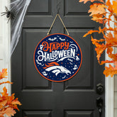 Denver Broncos Halloween Round Door Décor with Hanging Rope, 18x18, NFL, Home