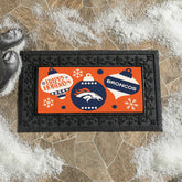 Denver Broncos Holiday Flocked Coir Sassafras Switch Mat, 22"x10", NFL