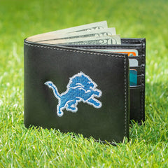 Detroit Lions Black Bi-Fold Embroidered Wallet w/ RFID Blocking, NFL, Home