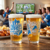 Detroit Lions 16oz Glass pint, Set of 2, NFL, Home