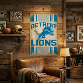 Detroit Lions, Canvas Wall Tapestry, Medium, 36x24, NFL, Home