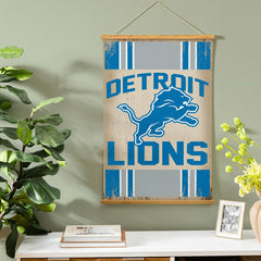 Detroit Lions, Canvas Wall Tapestry, Medium, 36x24, NFL, Home