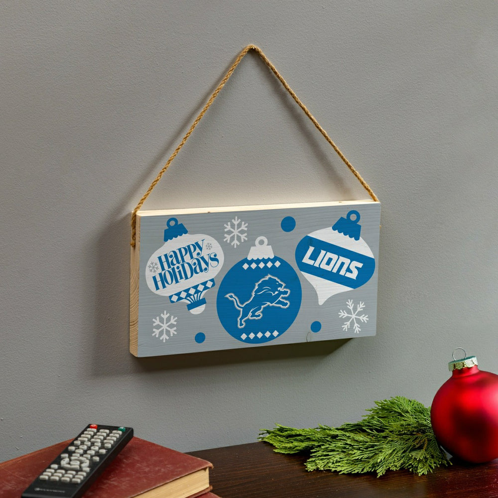 Detroit Lions Holiday Wood Wall Sign, 6x11, NFL, Home