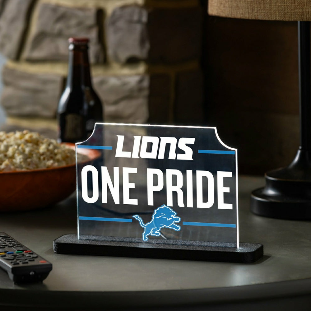 Detroit Lions NFL Football Rectangle Desklite LED Decor, NFL, Home