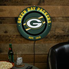 Green Bay Packers, Metal Lite, Round, NFL