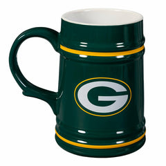 Green Bay Packers Ceramic Stein Cup, 24oz, NFL, Home