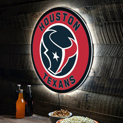 LED Wall Decor, Round, Houston Texans, NFL, Home