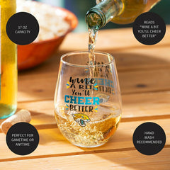 Jacksonville Jaguars, 17oz Boxed Stemless Wine, NFL, Home