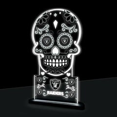 Las Vegas Raiders NFL Football Sugar Skull Desklite LED Decor, NFL, Home