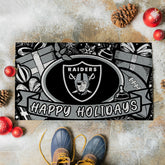 LAS VEGAS RAIDERS Holiday PVC Mat, 28"x16", NFL