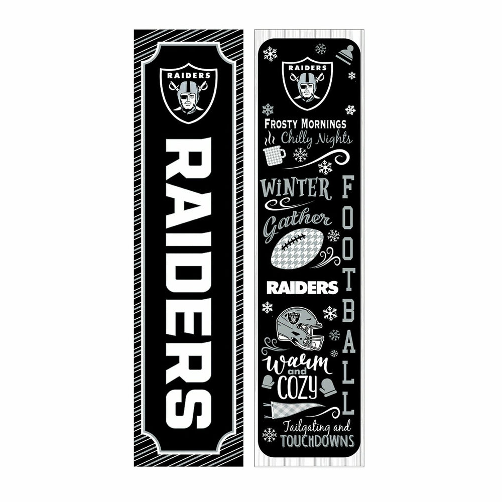 46" Double Sided Leaner, Las Vegas Raiders, Winter Seasonal, NFL, Home