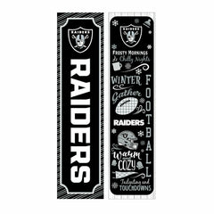 46" Double Sided Leaner, Las Vegas Raiders, Winter Seasonal, NFL, Home