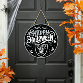 Las Vegas Raiders Halloween Round Door Décor with Hanging Rope, 18x18, NFL, Home