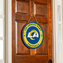 Los Angeles Rams Round Door Décor with Hanging Rope, 18x18, NFL, Home