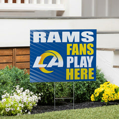 Los Angeles Rams Coroplast Yard Sign "Fans Play Here", NFL, Home
