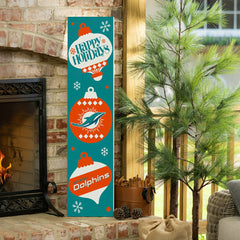 47" Double Sided Leaner, Miami Dolphins, Christmas, NFL, Home