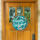 Miami Dolphins Holiday Round Door Décor with Hanging Rope, 18x18, NFL, Home