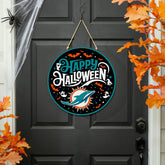 Miami Dolphins Halloween Round Door Décor with Hanging Rope, 18x18, NFL, Home