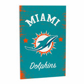 Miami Dolphins Wood Wall Sign, 16x24, NFL, Home