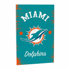 Miami Dolphins Wood Wall Sign, 16x24, NFL, Home