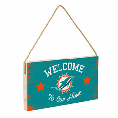 Miami Dolphins Wood Wall Sign, 6x11, NFL, Home