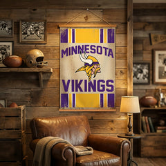 Minnesota Vikings, Canvas Wall Tapestry, Medium, 36x24, NFL, Home