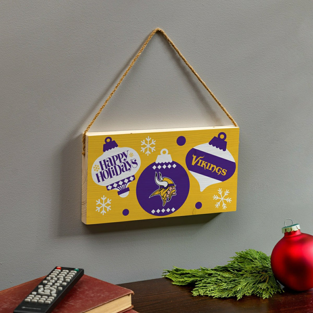 Minnesota Vikings Holiday Wood Wall Sign, 6x11, NFL, Home